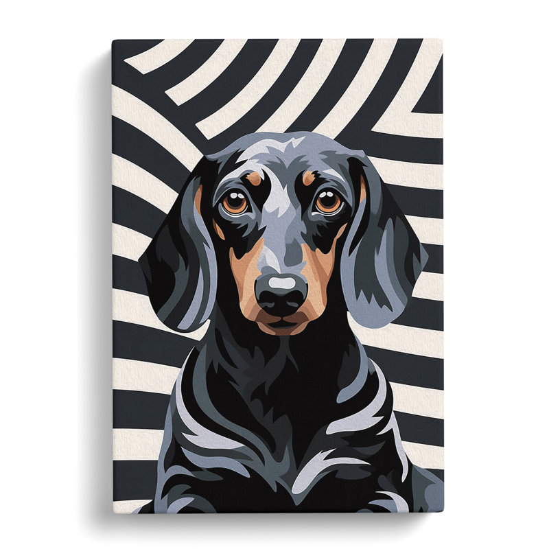 Dachshund Op - No Frame Print, 50cm H x 35cm W x 3cm D