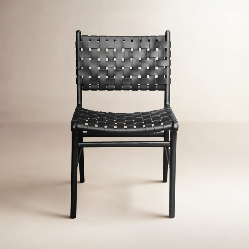  Teak & Leather Dining Chair, Havana Black