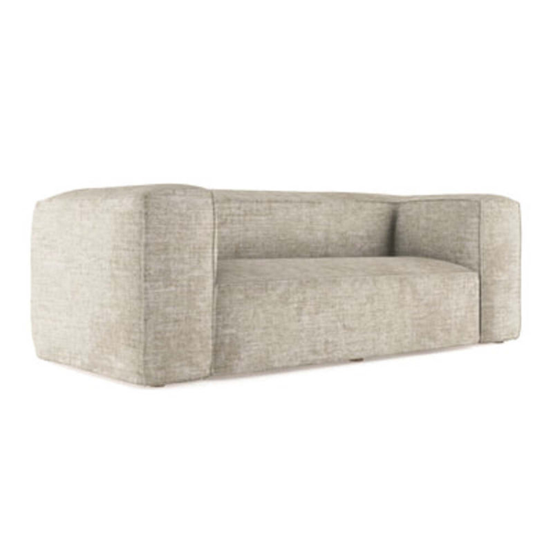 Varick Oversize Track-Arm Sofa with Flange, Box Weave Linen Graphite, 30" H x 96" W x 47" D, Weathered