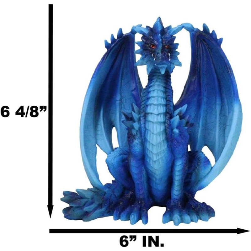Figurine dragon bleu azur et élémentaire