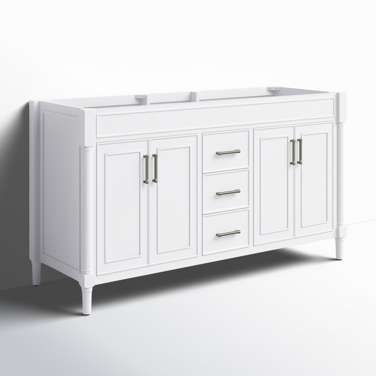 Addison 60" Double Bathroom Vanity Base, White