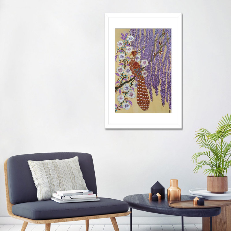 «Majstic Bird», reproduction d'art sur papier encadré, 32" x 24", Framed Paper, White