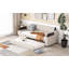 Lit de jour simple rembourré avec accoudoirs de rangement, couchette et conception USB, beige (ancien SKU: GX000547AAA)