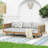 Acacia Wood  Patio Lounge Sofa-1276187730