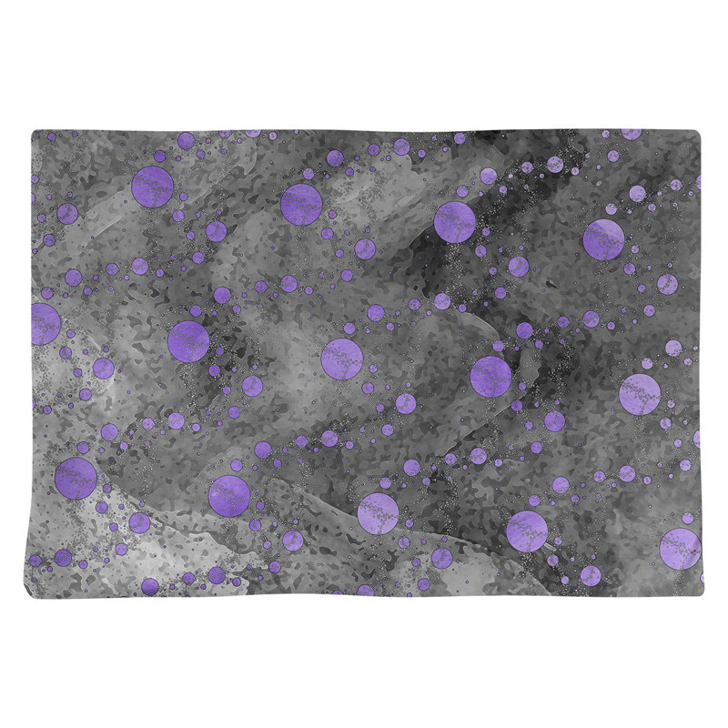Napperon en planètes et étoiles 18 po, Mauve / Noir