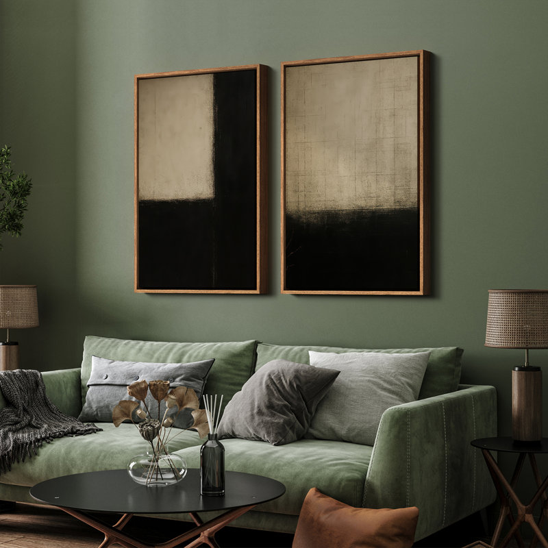 Art mural encadré, rétro, antique, classique pour chambre à coucher - 24 po x 36 po x 2 panneaux, H 36 po x l 24 po, Naturel
