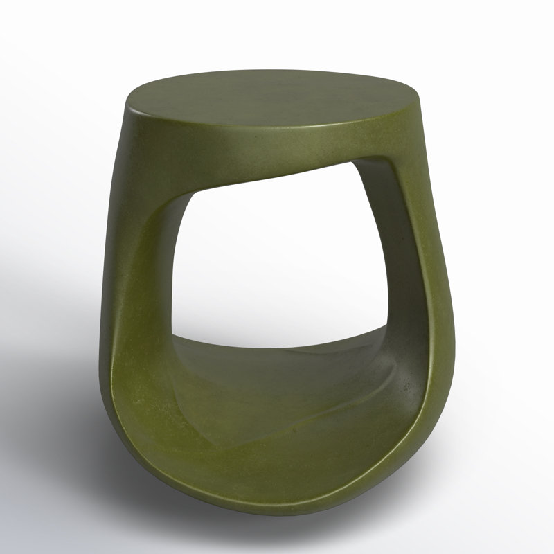 Green Concrete Backless Outdoor Bar Stool