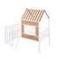 Metal Twin size Loft Bed with Roof, Window, Guardrail, Ladder-114556183