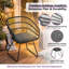 Ensemble repas d'extérieur 7 pièces pour 6 personnes | Table en acacia et chaises en rotin | Ensemble de patio moderne pour recevoir dans la cour arrière