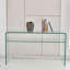Console en verre trempé transparent à bords arrondis pour le salon, le bureau et le bureau personnel