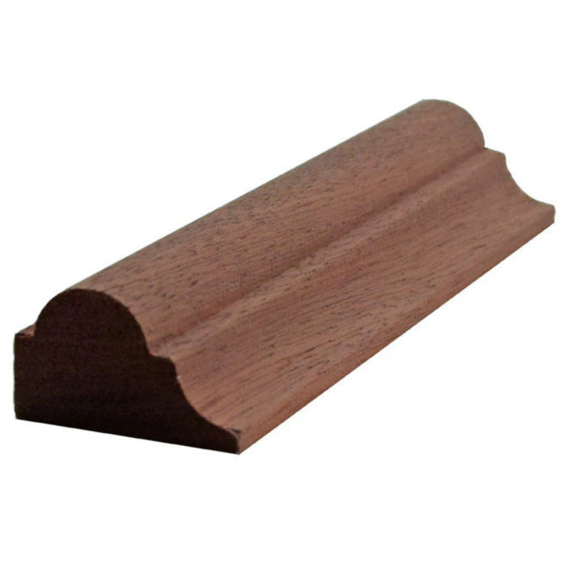 Moulure de panneau de nez et d'anse de 1-1 / 4 po de large x 3/4 po de garniture. Sans finition, Acajou Sapele