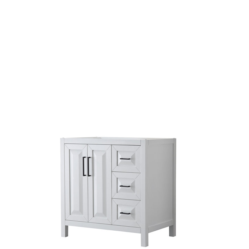 Daria 35'' W Bathroom Vanity Base, White/Matte Black