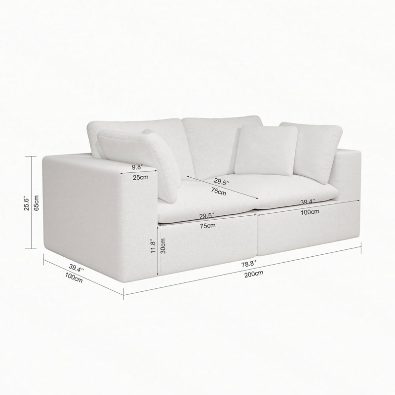 Canapé modulaire modulaire Cloud sans assemblage