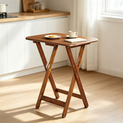 Tables d'appoint Burke avec support, ensemble de quatre, finition cerisier, placage de bouleau et structure en bois d'hévéa pour salon, salle à manger et bureau à domicile