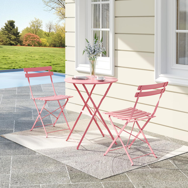 Patio Dining Set with, Pink