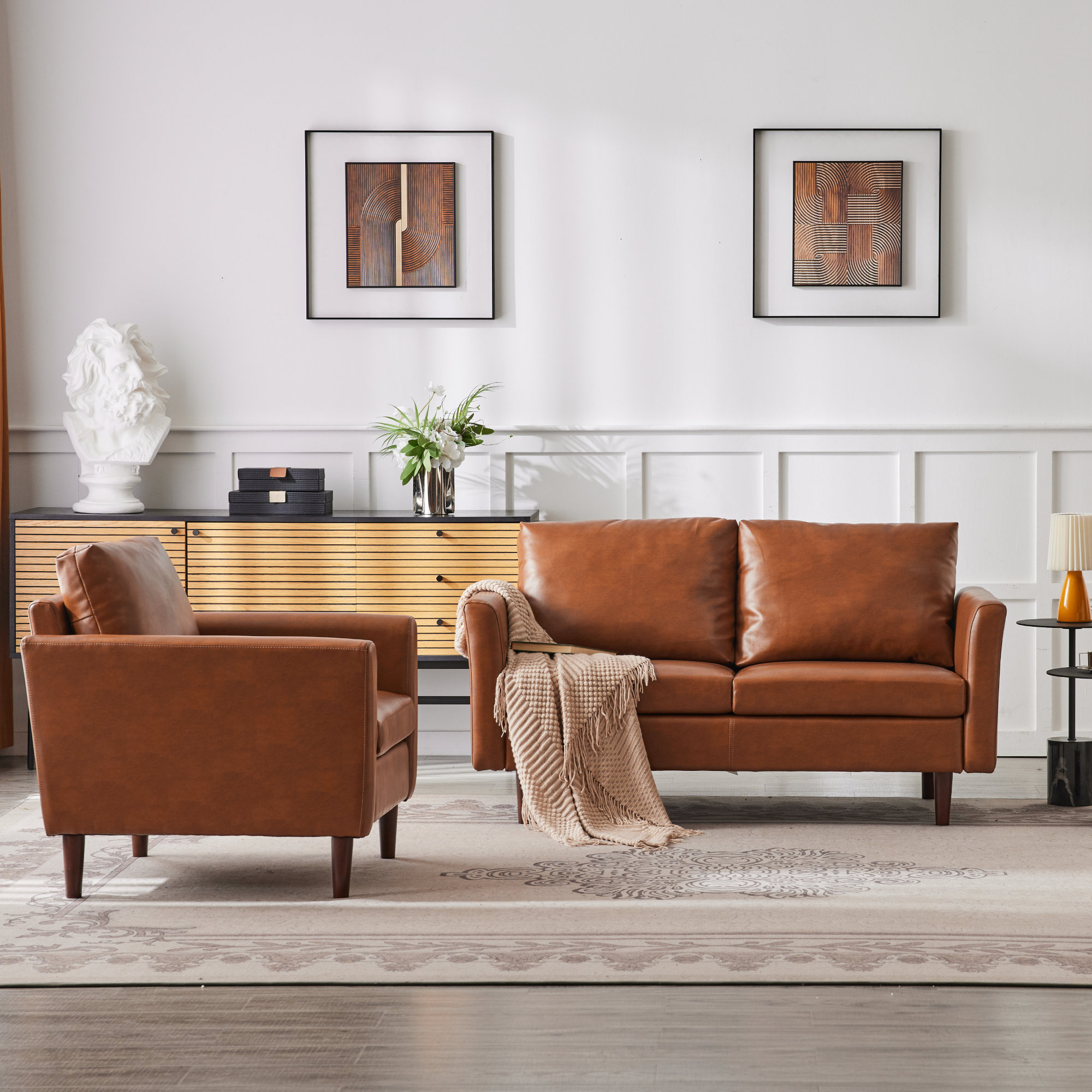 Ebern Designs 2 - Piece Faux Leather Sofa Living Room Set | Wayfair