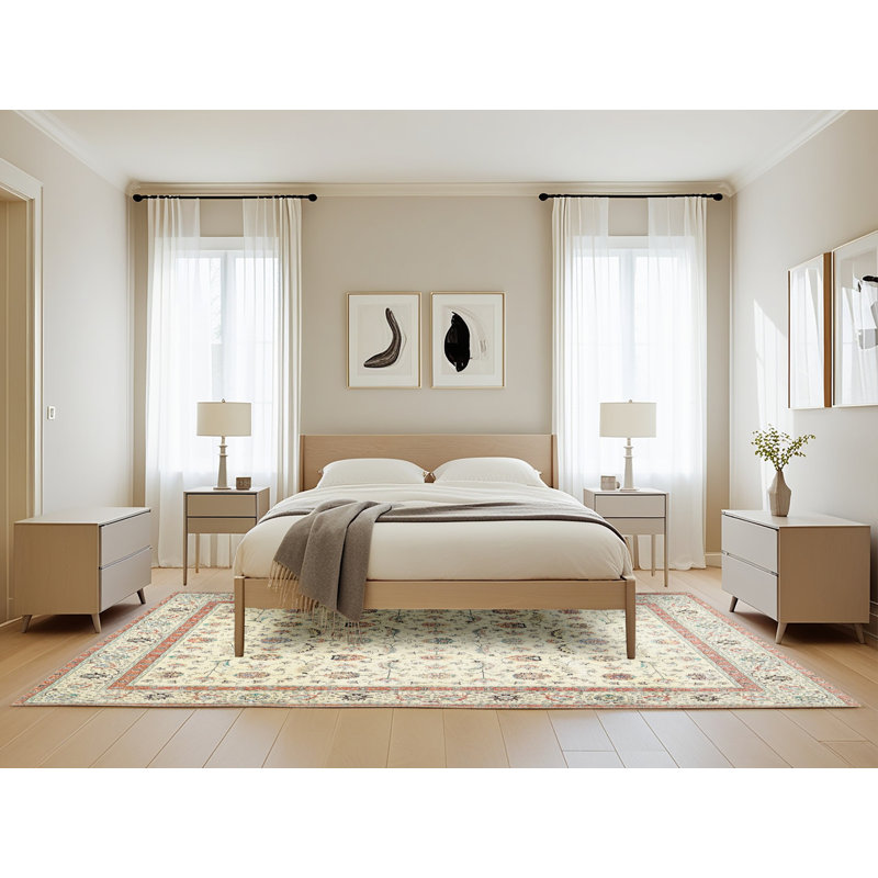 Mahnoor Floral Indoor Rug, Rectangle 5' x 8'