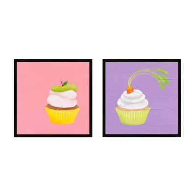" Apple & Carrot Cupcakes. Set Of 2 " by Katy Montica 2 - Pieces