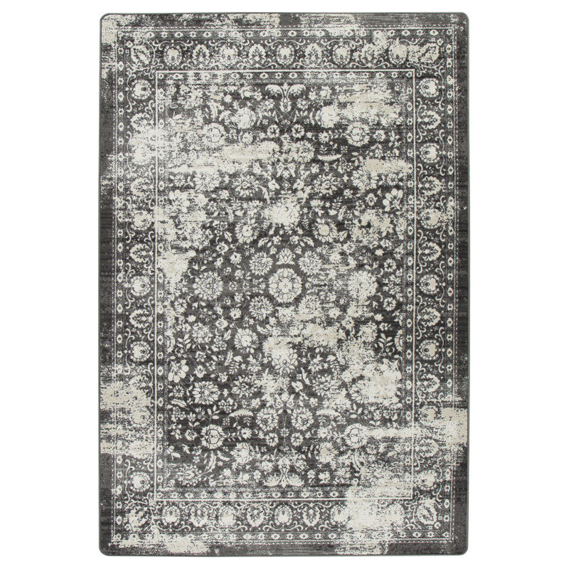 Tapis oriental délavé onyx Goutier Camak, Rectangle 3 pi 10 po x 5 pi 4 po