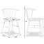 Table rectangulaire et ensemble de 6 chaises pour 7 chaises - bois naturel blanc avec sièges avant-gardistes