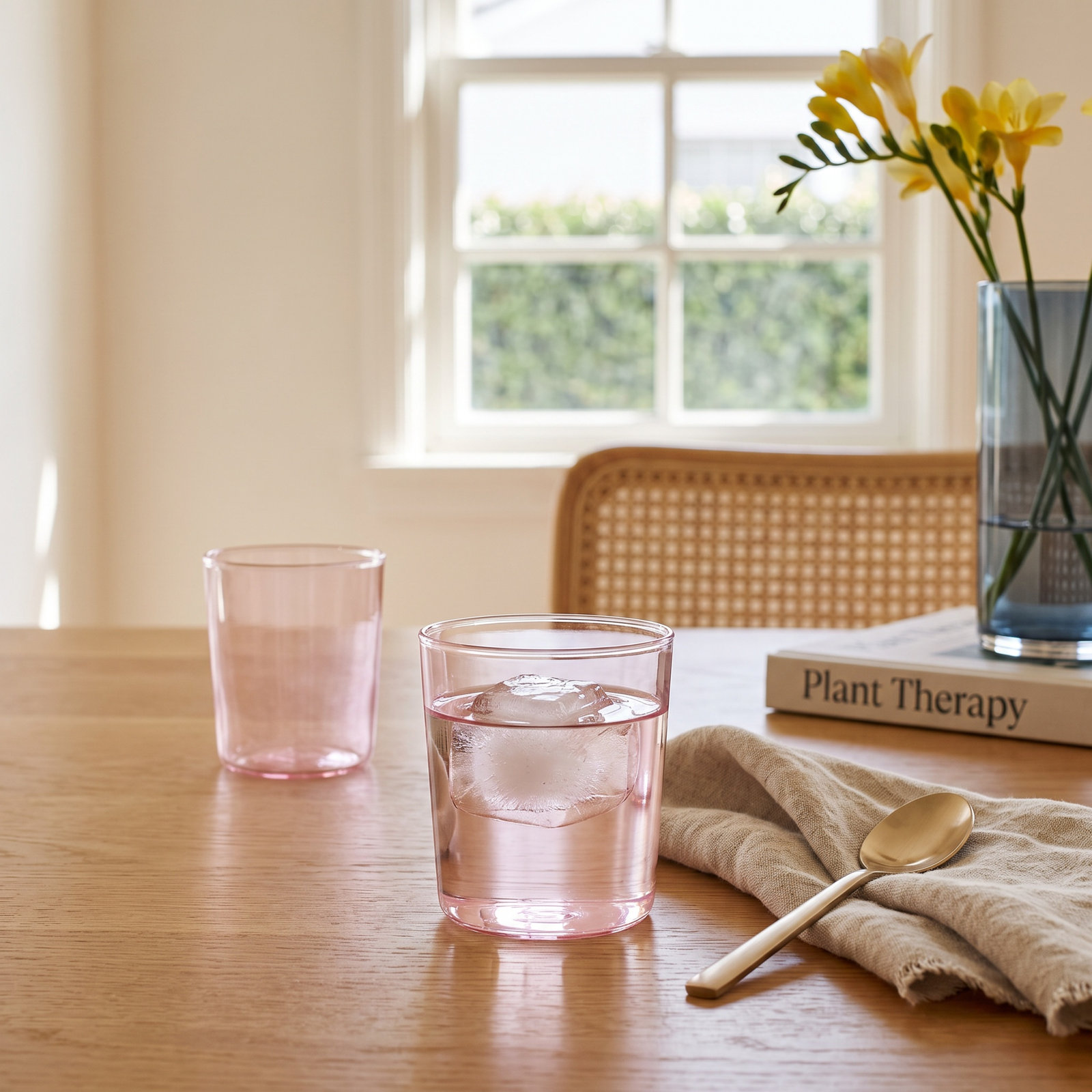 Glass Drinking Glass, 12 oz., Blush