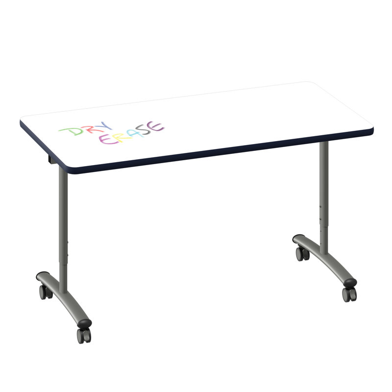 Table rabattable Premium Premium, H 38 po x L 60 po x l 30 po, Blanc / Bleu marine