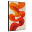 Très grande reproduction d'art sur tissu - Ruban abstrait à motif torsadé orange et rouge, œuvre d'art contemporaine pour le salon ou la chambre à coucher - «Assemblage requis du cadre (cadre non fini)»-119953387