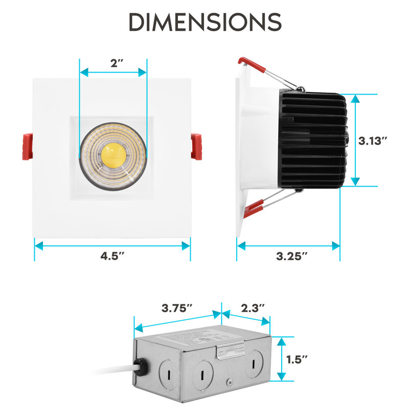 4 Tunable CCT New Construction LED Canless Recessed Lighting Kit