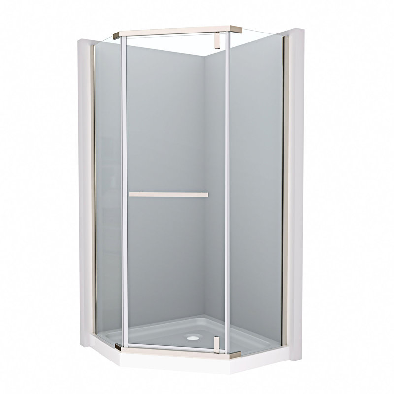 Porte de douche pivotante sans cadre Neo-Angle, Chrome chrome