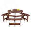 Table de pique-nique d'extérieur pour 6 personnes, table de pique-nique ronde pour 6 personnes avec 3 bancs intégrés-2116992079