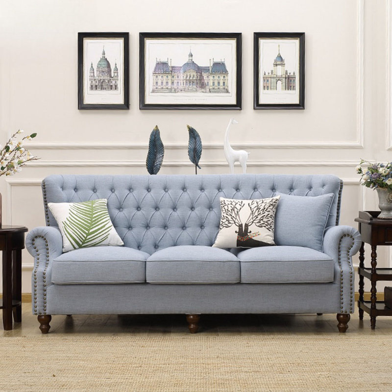 Simple Three-Person Sofa Upholstered Sofa, 37.4" H x 82.3" W x 37.4" D