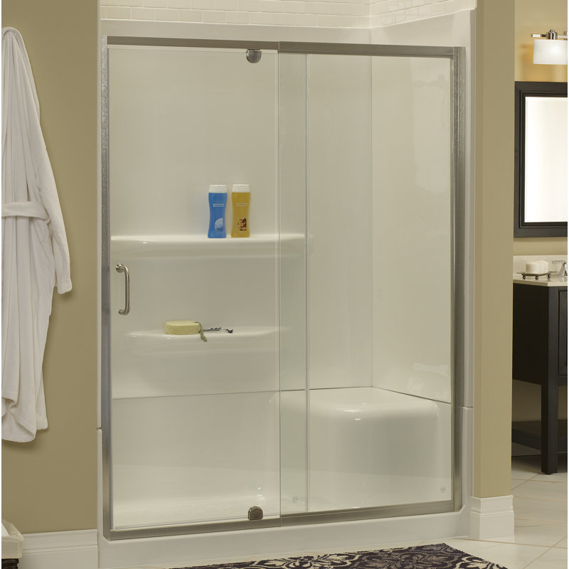 Cove 69" H Pivot Frameless Shower Door, Silver