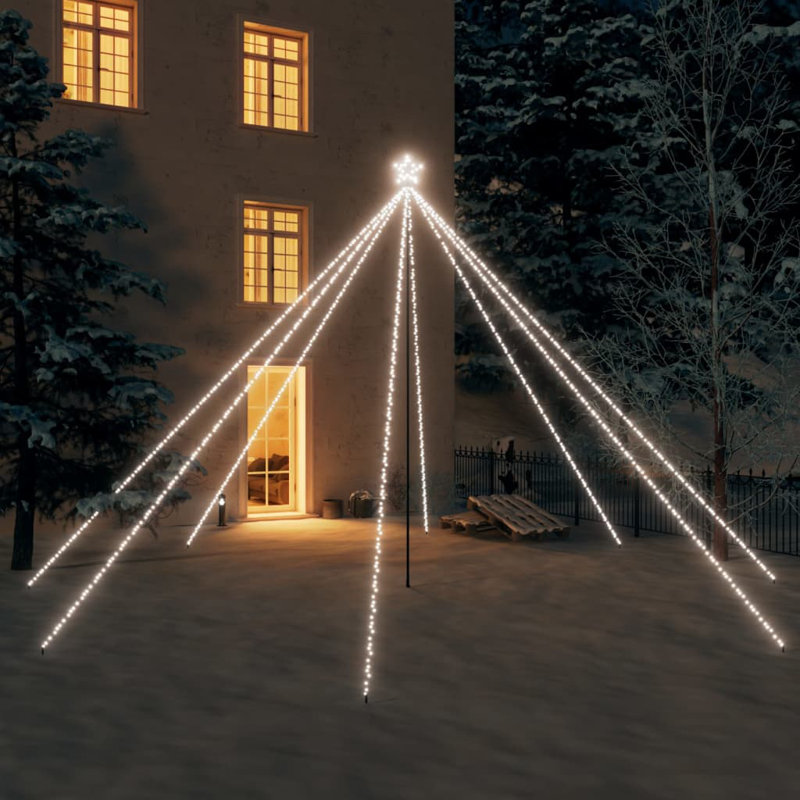 Ornement en forme de sapin de Noël à DEL, 11.8', Blanc