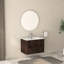Meuble-lavabo flottant de 30 po avec deux tiroirs et un lavabo en céramique blanche, fixation murale, finition noyer foncé, stable, espace, assemblage simple pour les espaces compacts, lavabo à tiroirs, contreplaqué, facile à installer