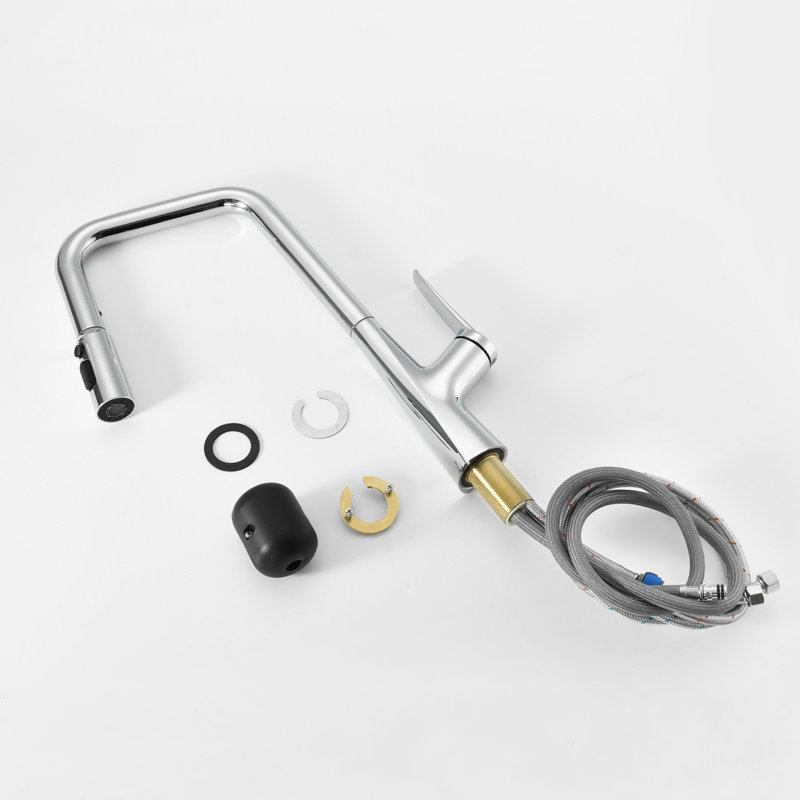 Professional Chrome Kitchen Faucet - 3 Function 360 Sprayer, One Touch Switching & Fastconnect​, Chrome
