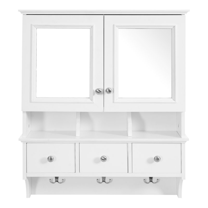 Armoire à pharmacie murale multifonctionnelle, Blanc
