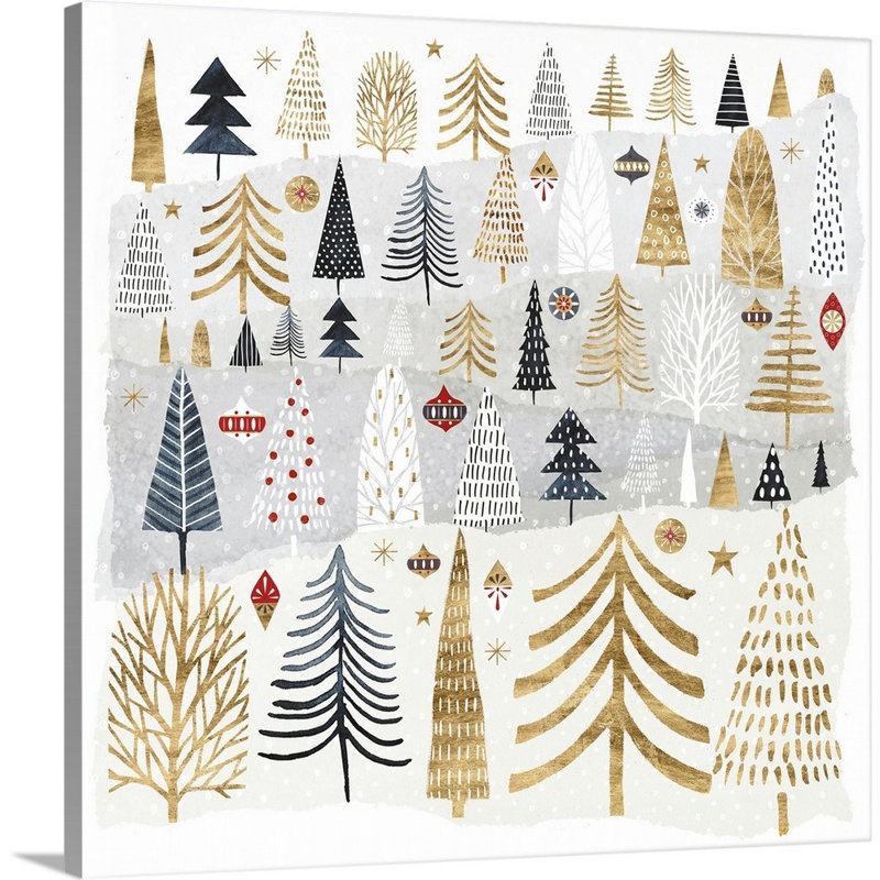 «Christmas Chalet III» par Victoria Borges - reproduction d'art sur toile, H 12 po x l 12 po x P 1,25 po, Toile tendue
