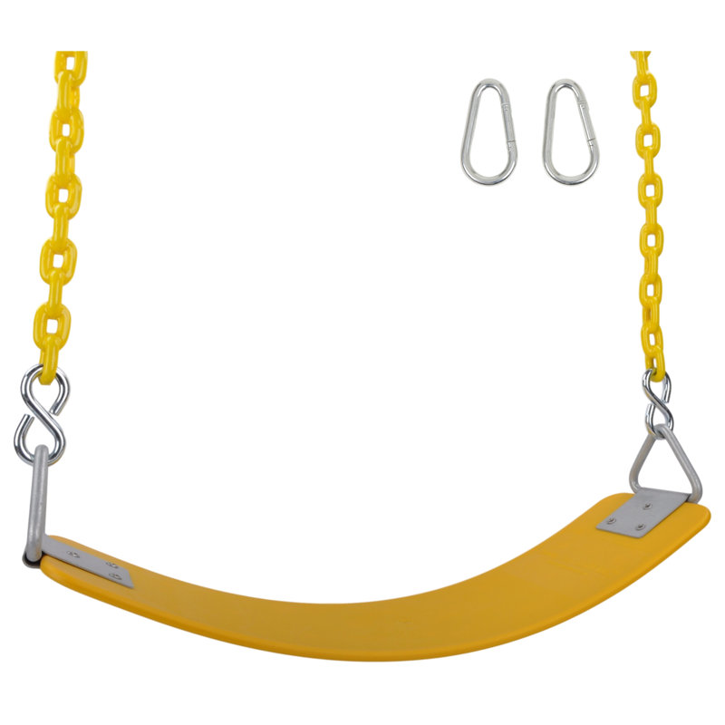 Ceinture commerciale en polymère de 8,5 pi Chaîne enduite, Jaune, 102 po