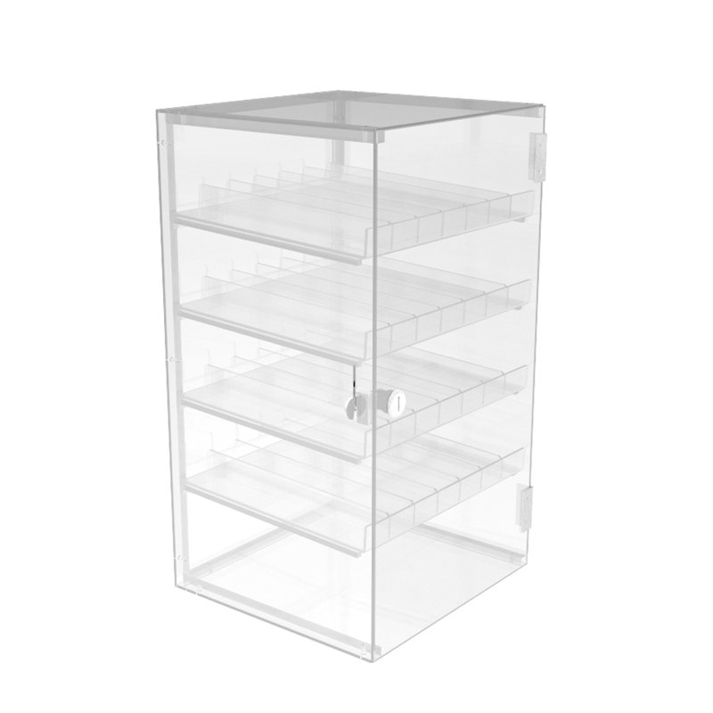Vitrine verrouillable en acrylique FixtureDisplays® avec 4 plateaux amovibles - idéale pour le rangement de vernis à ongles et de cosmétiques 100829