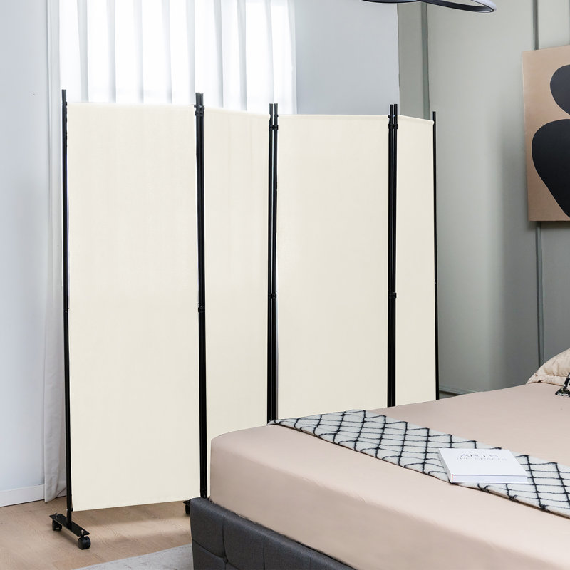 Cloison pliante Aytan, Blanc cassé, 4, H 68 po x l 89 po x P 12 po