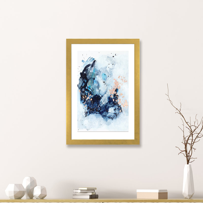 « let it be » par sana jamlaney, reproduction d’art, H 32 po x l 24 po x P 1 po, Papier encadré doré