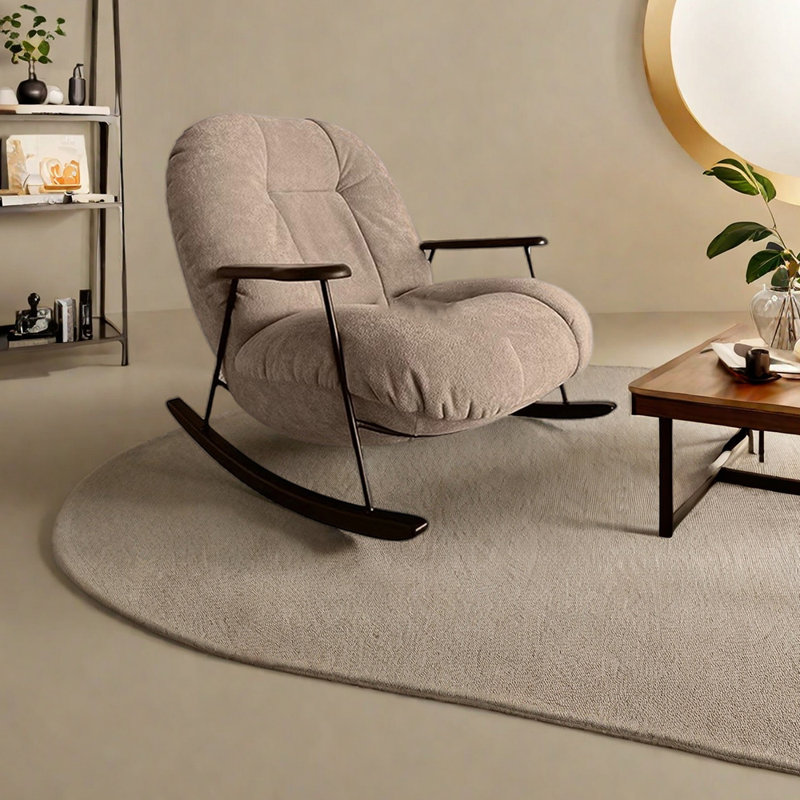 Chaise berçante élégante en flanelle pratique, Kaki