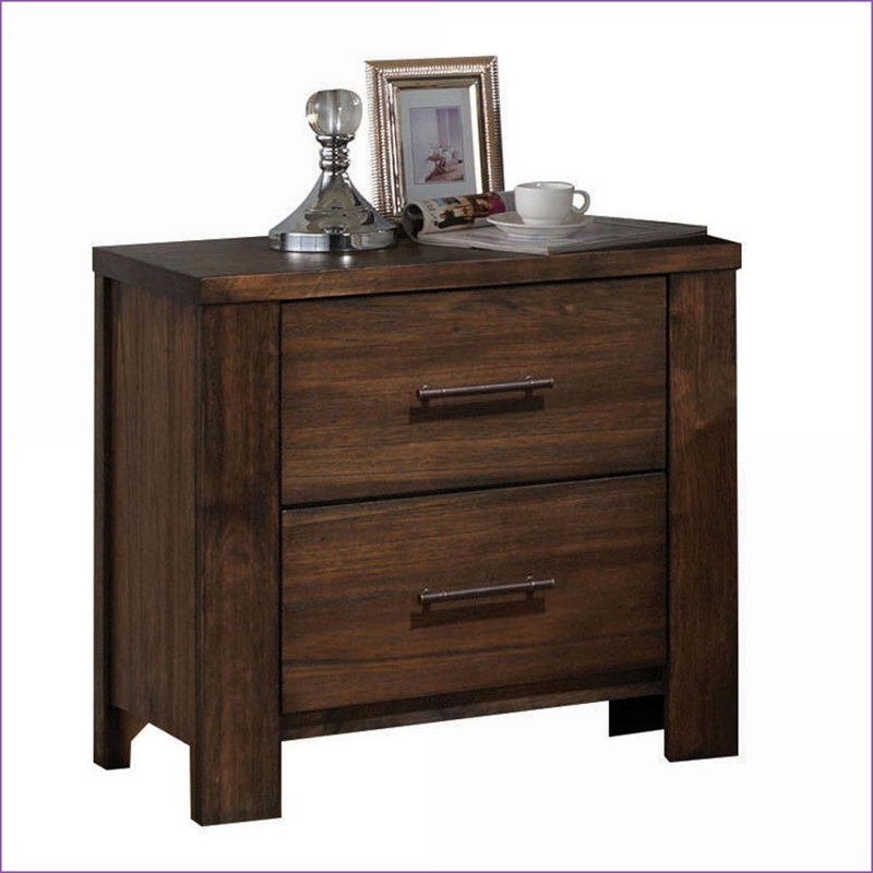 Table de chevet 2 tiroirs Rustic Oak