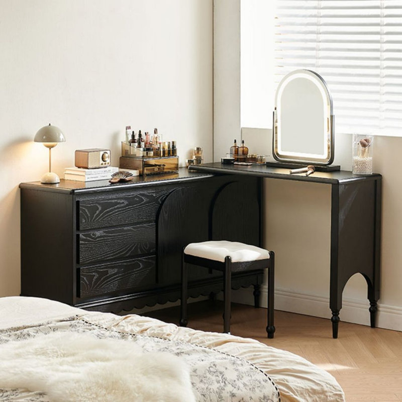 Makeup Vanity with Light mirror,3 drawers,1 chair
