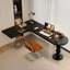 Bureau en bois massif en forme de L noir + bureau en acrylique-1577908185-1577908187