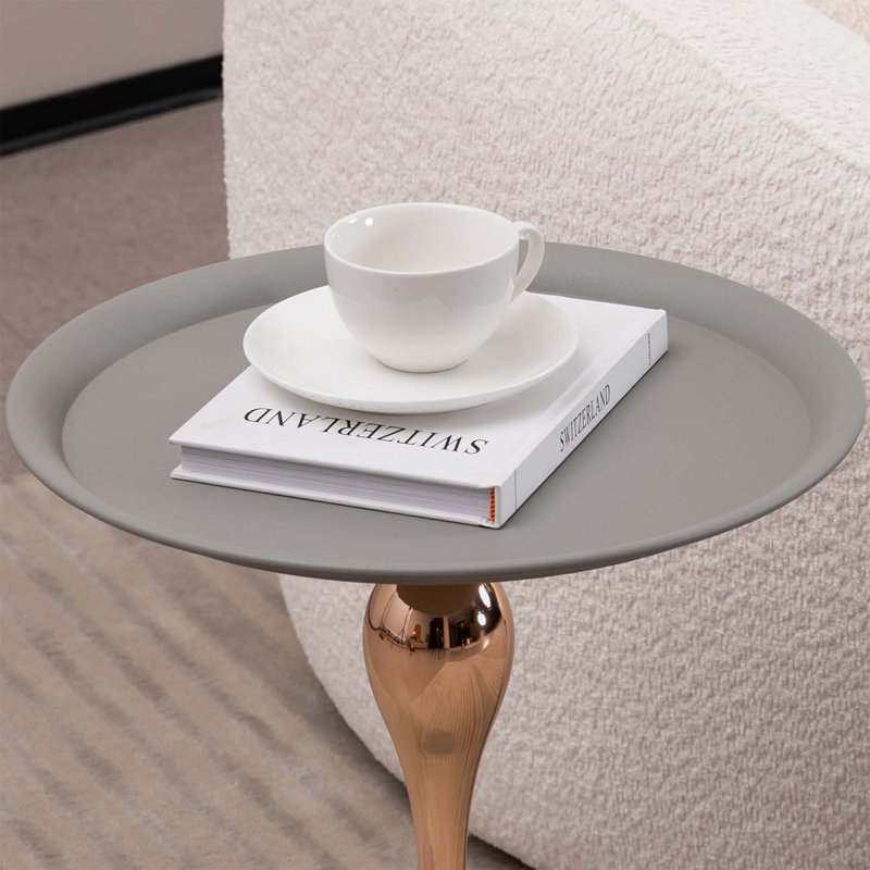 Table d'appoint minimaliste pour petits espaces, Gris mat