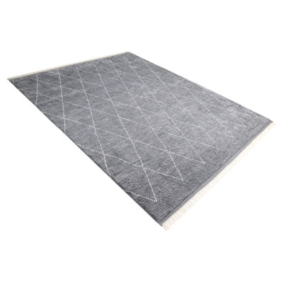 Latiya Hand Knotted Moroccan Area Rug in Gray