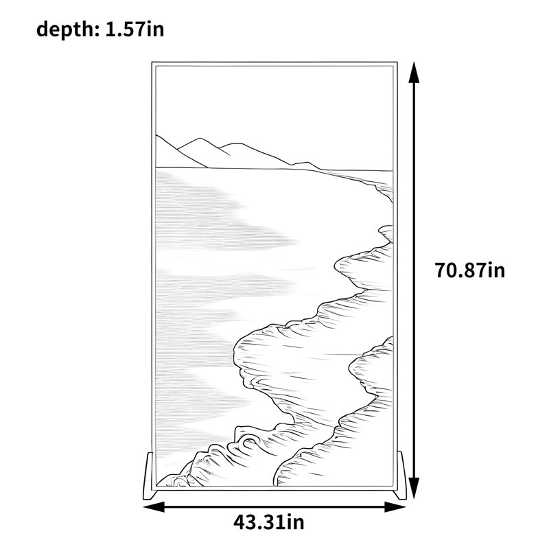 Amalthée, H 70,87 po x l 43,31 po x P 1,57 po, Brun / blanc / or