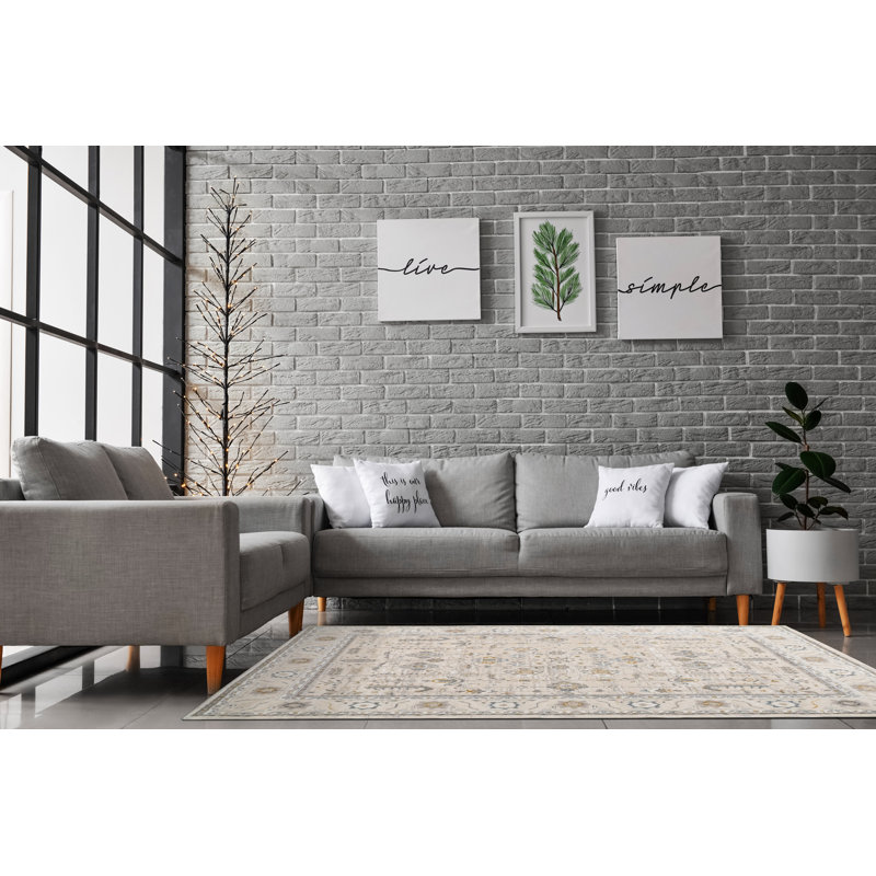Lakena 12584-195 IVOIRE / GRIS, Rectangle 7 pi 10 po x 10 pi