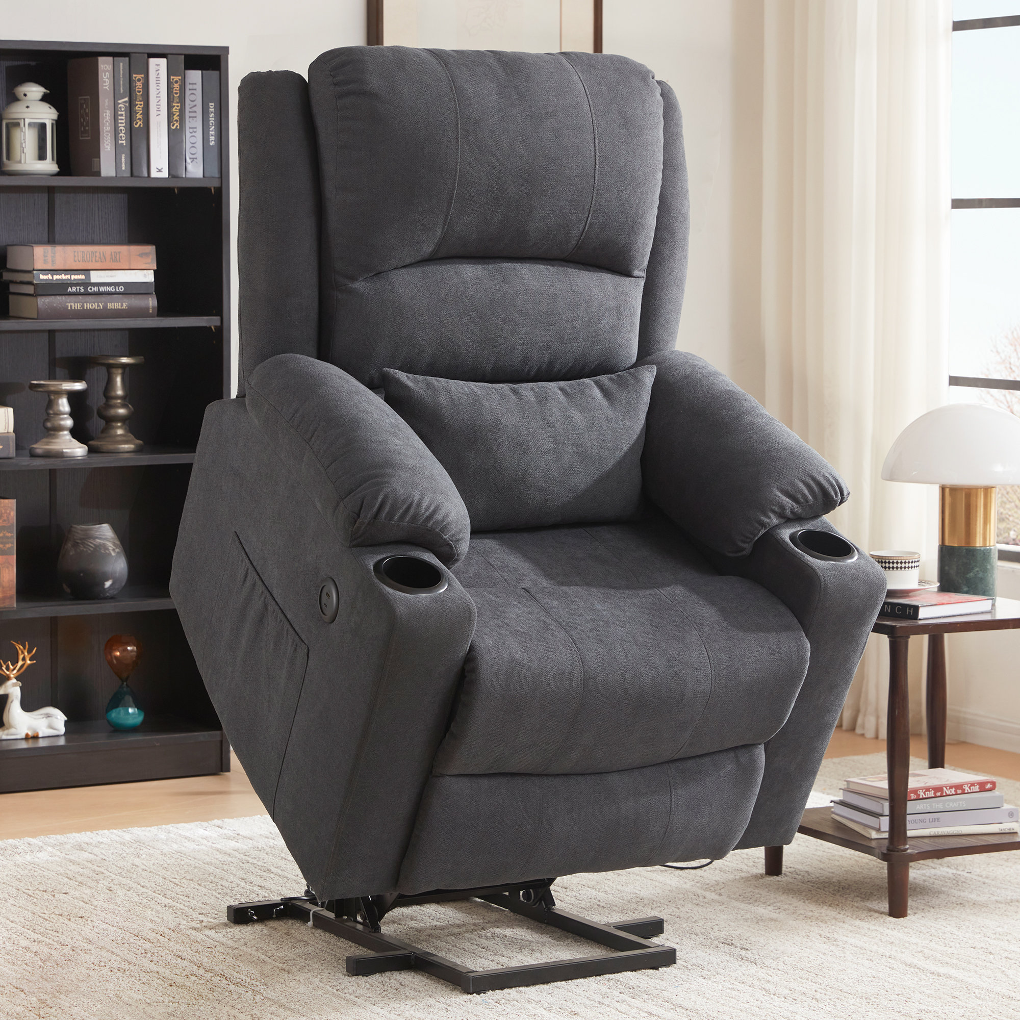 Latitude Run® Upholstered Power Lift Recliner Chair with Massage and  Heating Functions & Reviews